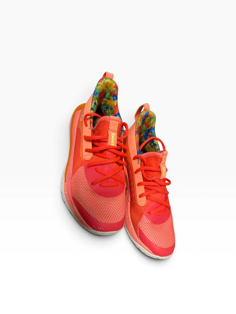 Under Armour Curry 7 Sour Patch Kids Peach Plasma Basketball Shoes Youth 6.5Y